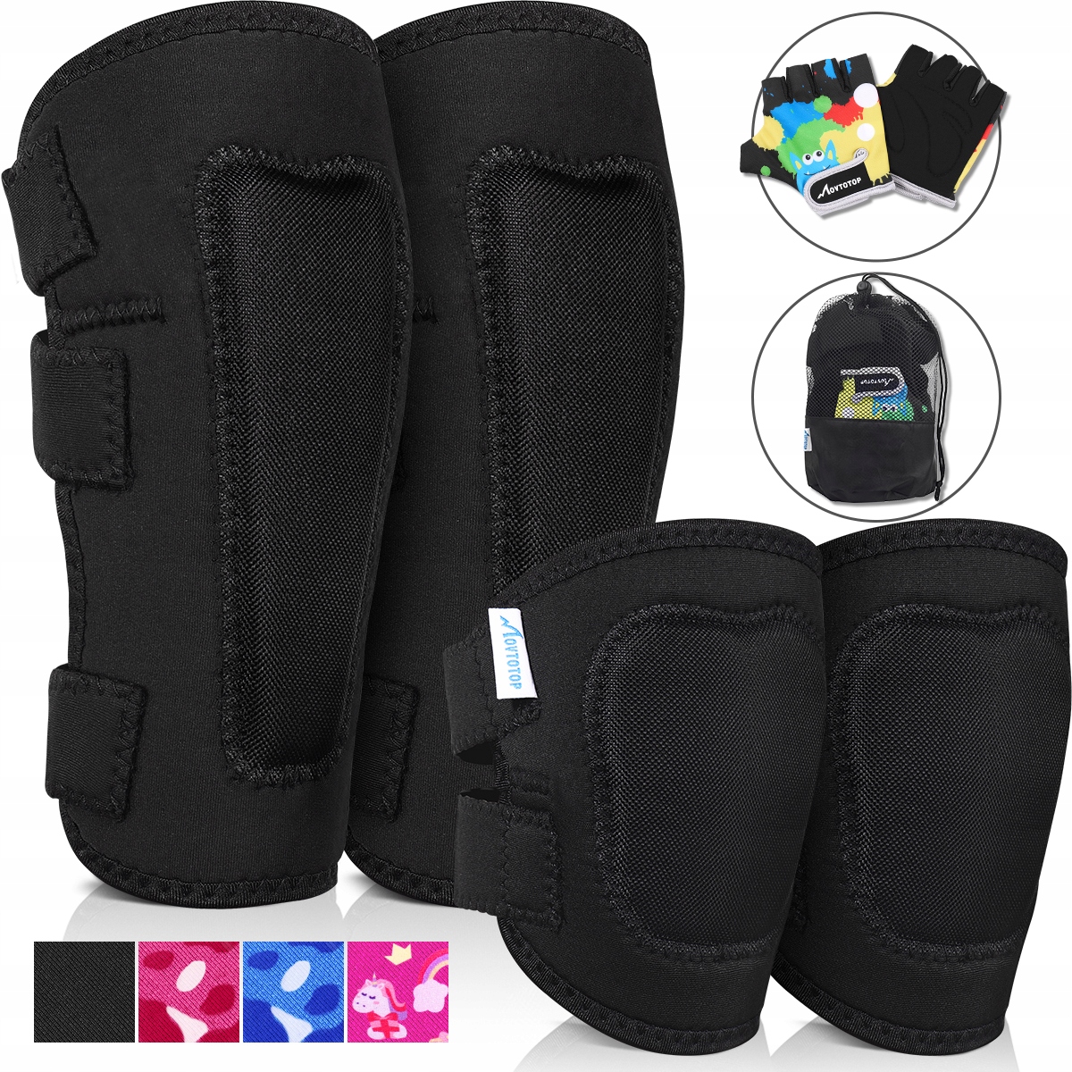 ZESTAW OCHRANIACZE NA ROLKI ROWER KOLANA ŁOKCIE DLA DZIECI L/XL Marka bez marki