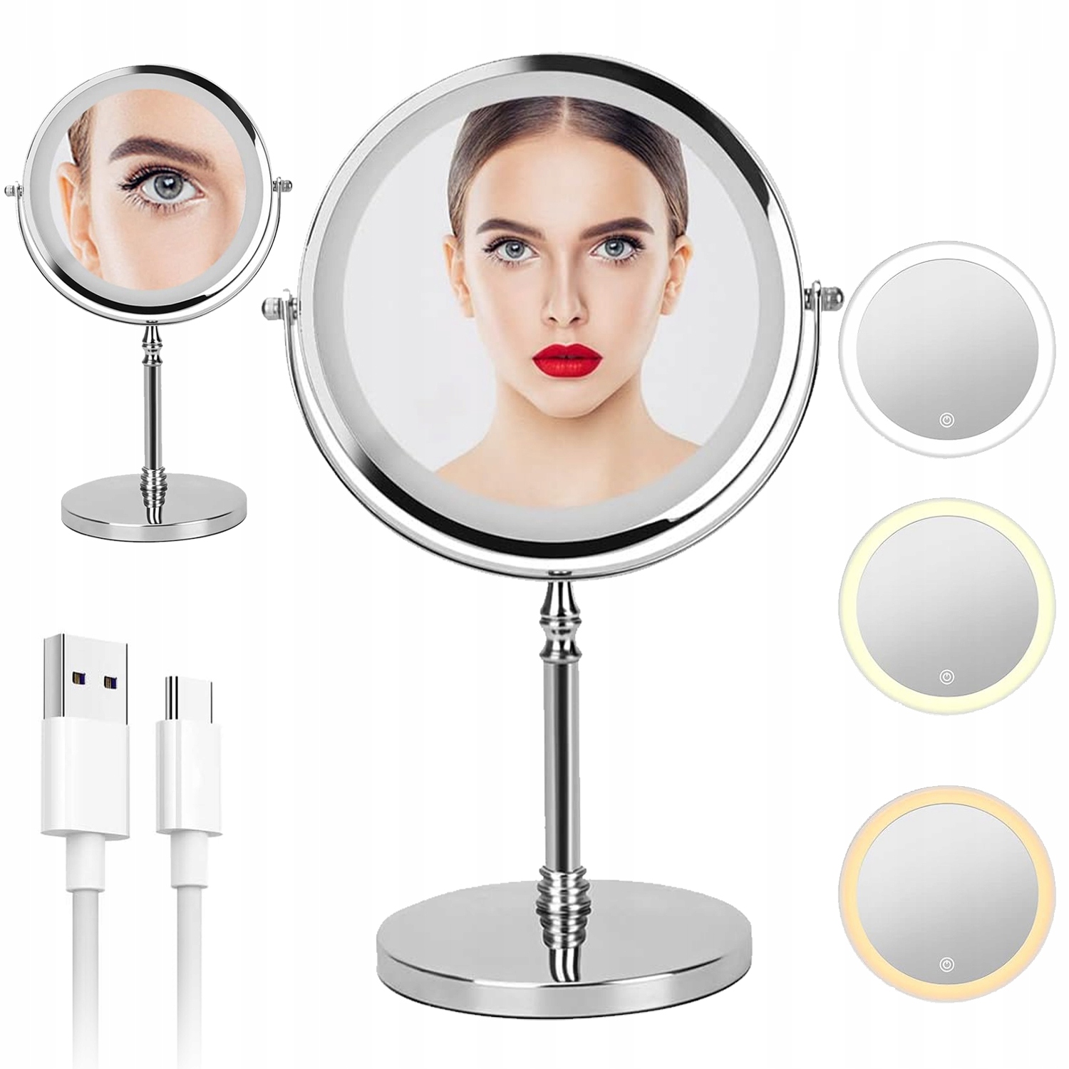 Podsvícené Kosmetické Zrcátko Na Make-up Led Zrcadlo 3 barvy