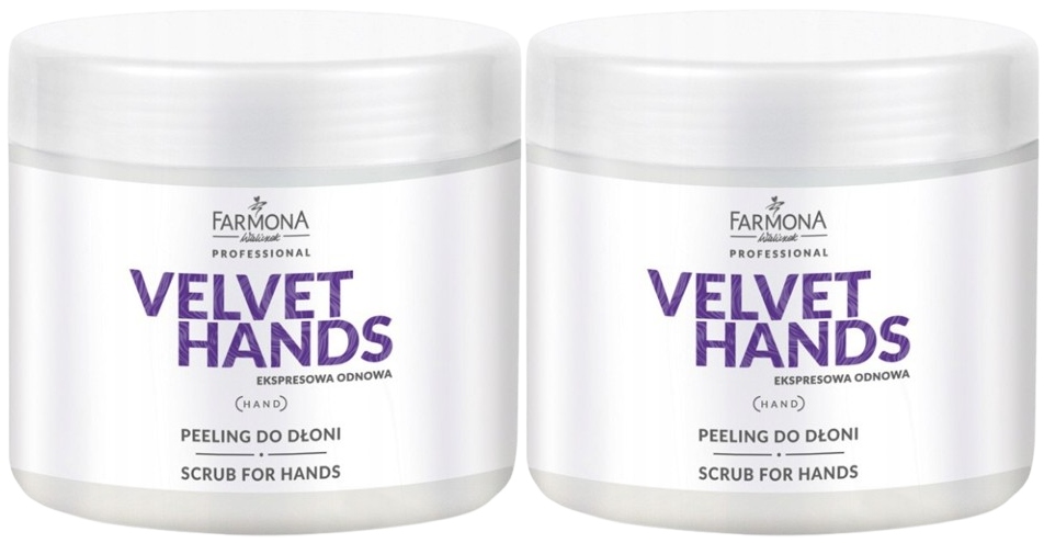 2 x Velvet Hands Peeling na ruce 550 g Lipidová bariéra pokožky Farmona