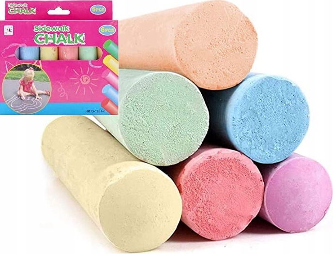 KREDA KOLOROWA CHODNIKOWA GRUBA TABLICOWA 6 SZT.