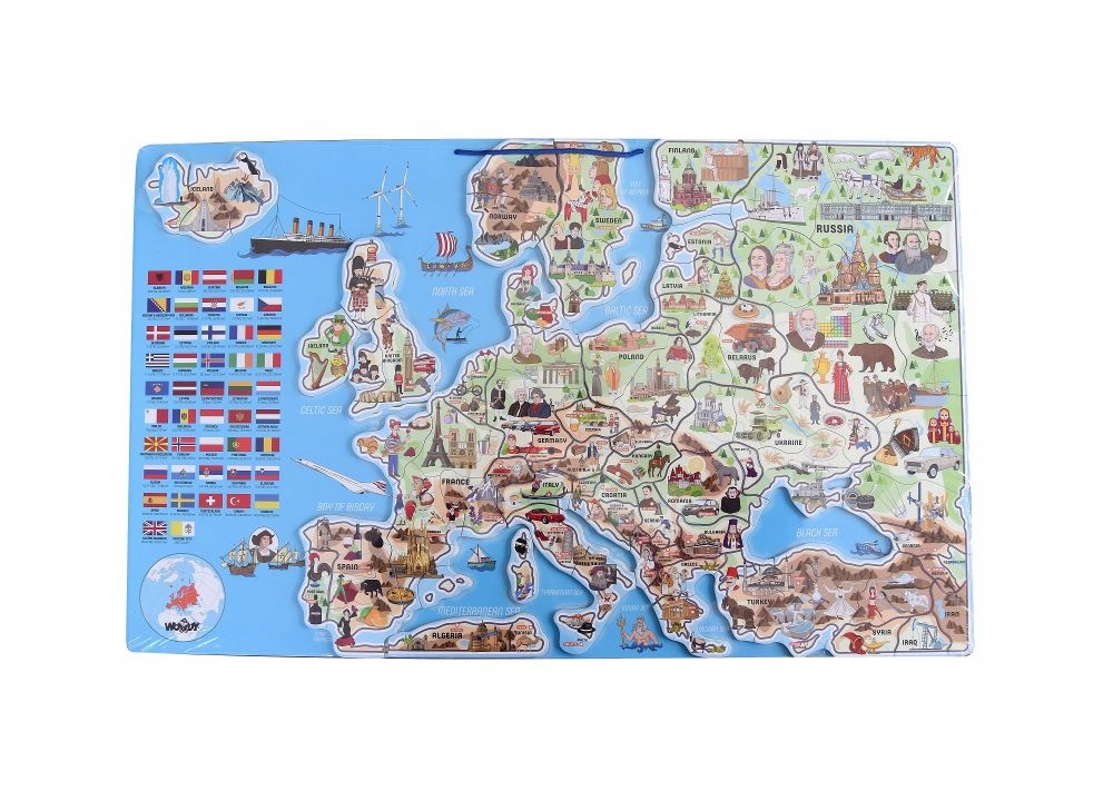

Tablica edukacyjna 2w1 Mapa Europy Woody 187 el.