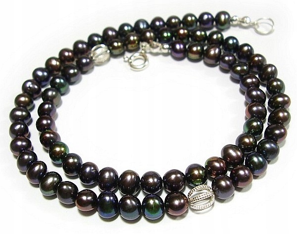 Pravé Paví Perly Krásný Náhrdelník Stříbro