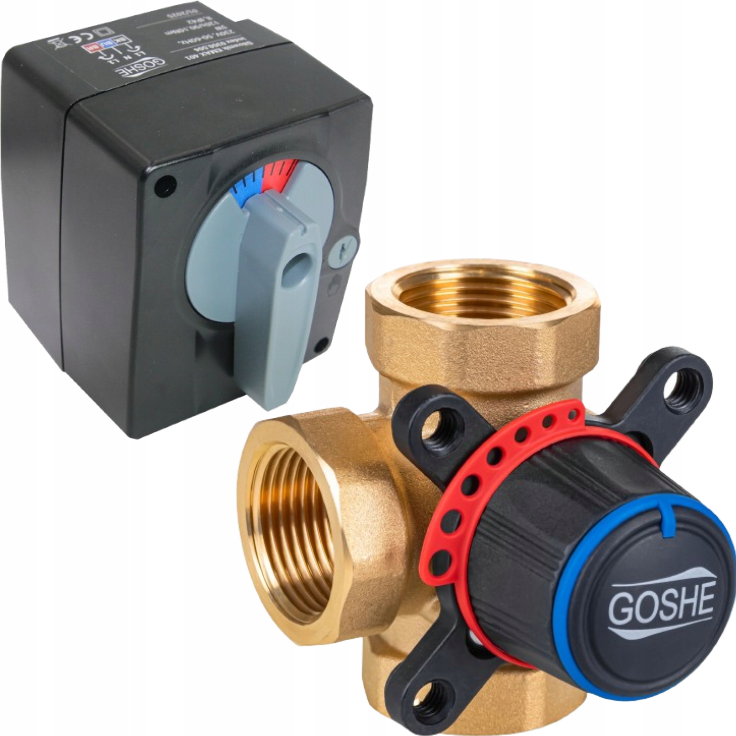 Sada: Trojcestný 3-CESTNÝ Zmiešavací Ventil 5/4" Pohon 230 V