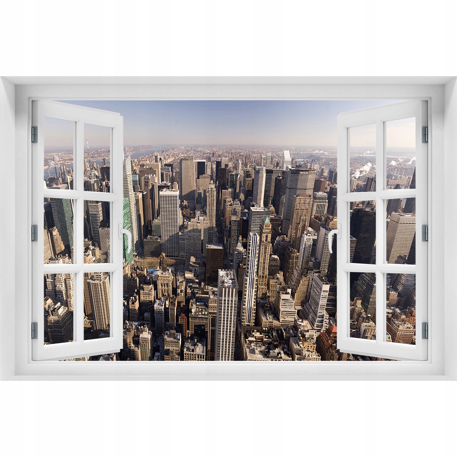 

Naklejka na ścianę 3D Okno Nowy Jork lot ptaka