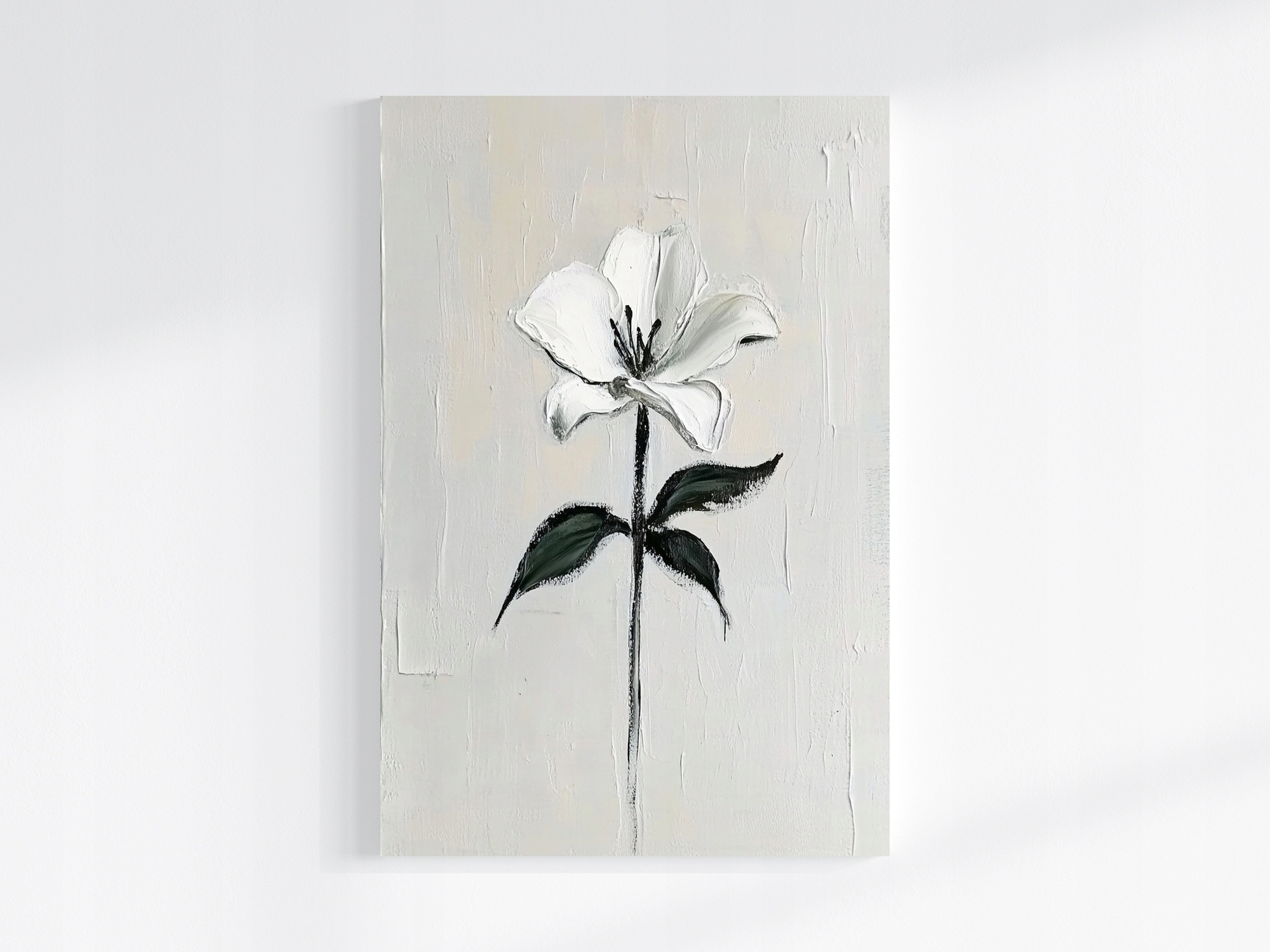 Obraz Na Plátně Canvas Olej Impasto Natura Květ Bílá Lilie 80x120