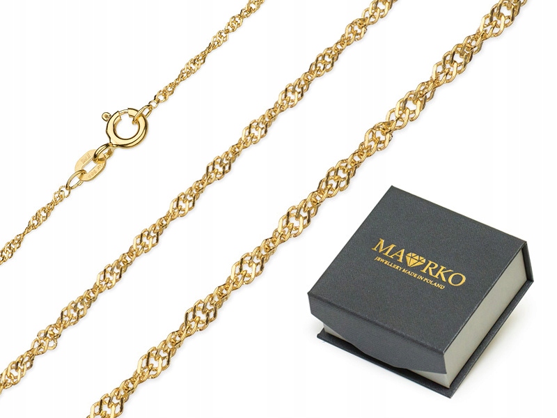 Zlatý Řetízek Singapur 38 cm na přívěsky pr.585