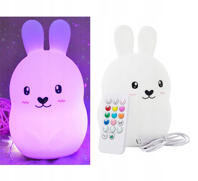 VAIKINĖ NAKTINĖ LED SILIKONINĖ ŠVELNI LIESTĖ SPALVINGA RGB TRIUŠIO kolekcija 311922