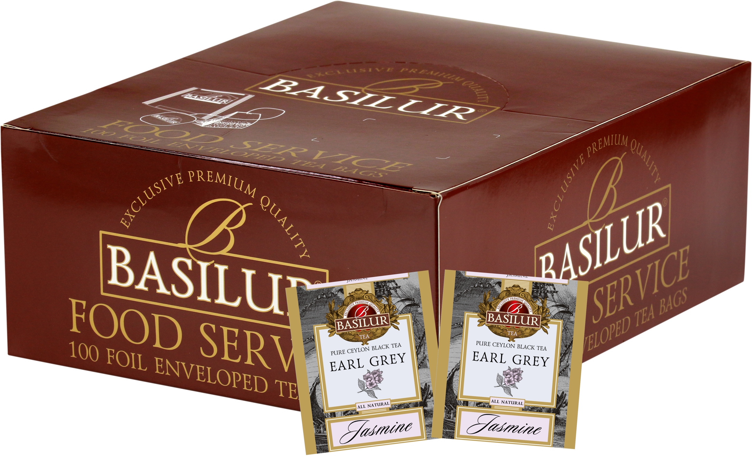 Levně Čaj černý Bergamotka Jasmín Basilur expresní HoReCa 100 x 2 g