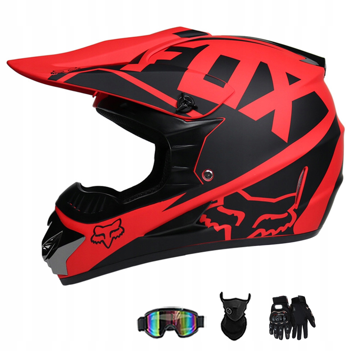 Motocyklová Přilba Lehká Enduro Quada Brýle Rukavice Maska S