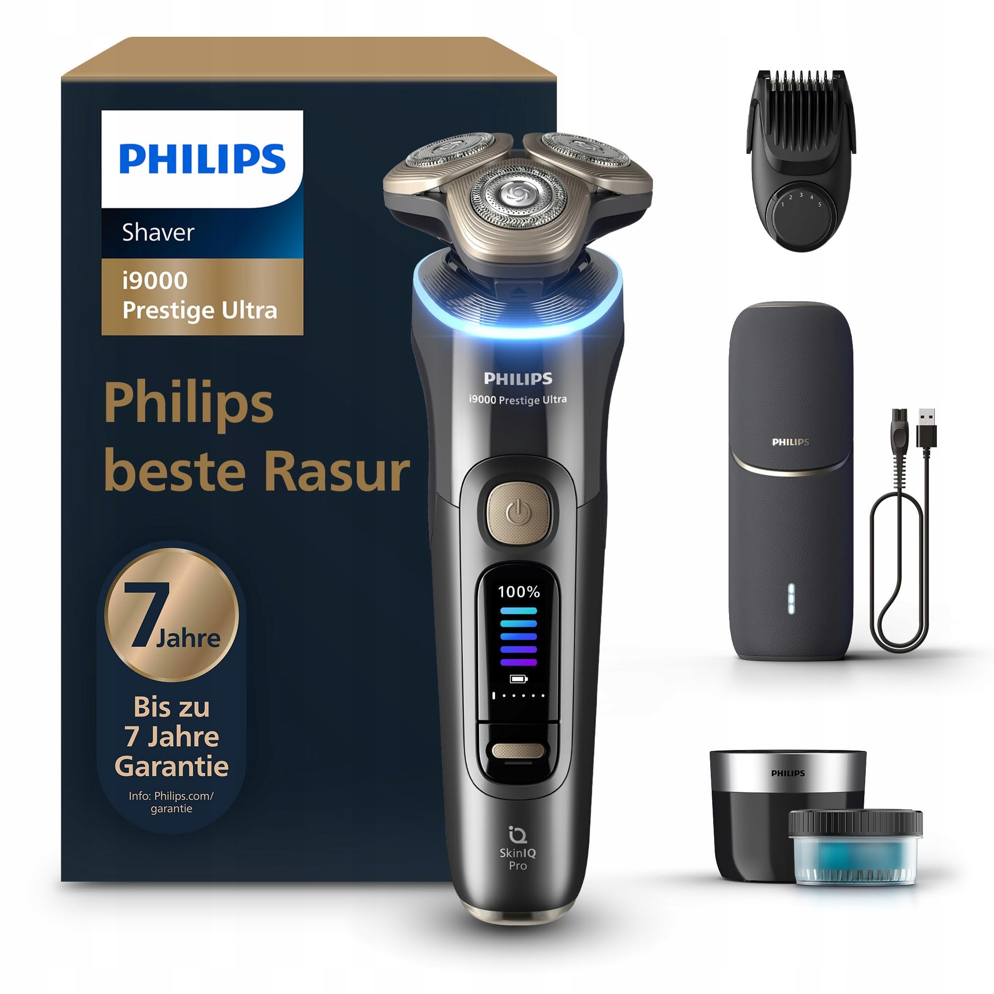 Philips Holicí strojek i9000 Prestige Ultra, mokré a suché holení