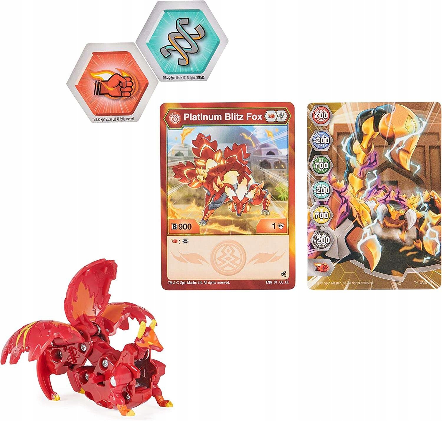

Bakugan Legends Platinum Figurka Blitz Fox I Karty
