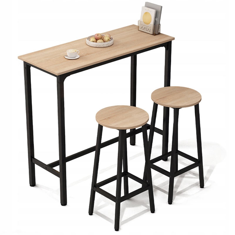 Barový Set Kuchynský Stôl 2 Stoličky Hokery Moderný Industriálny Loft