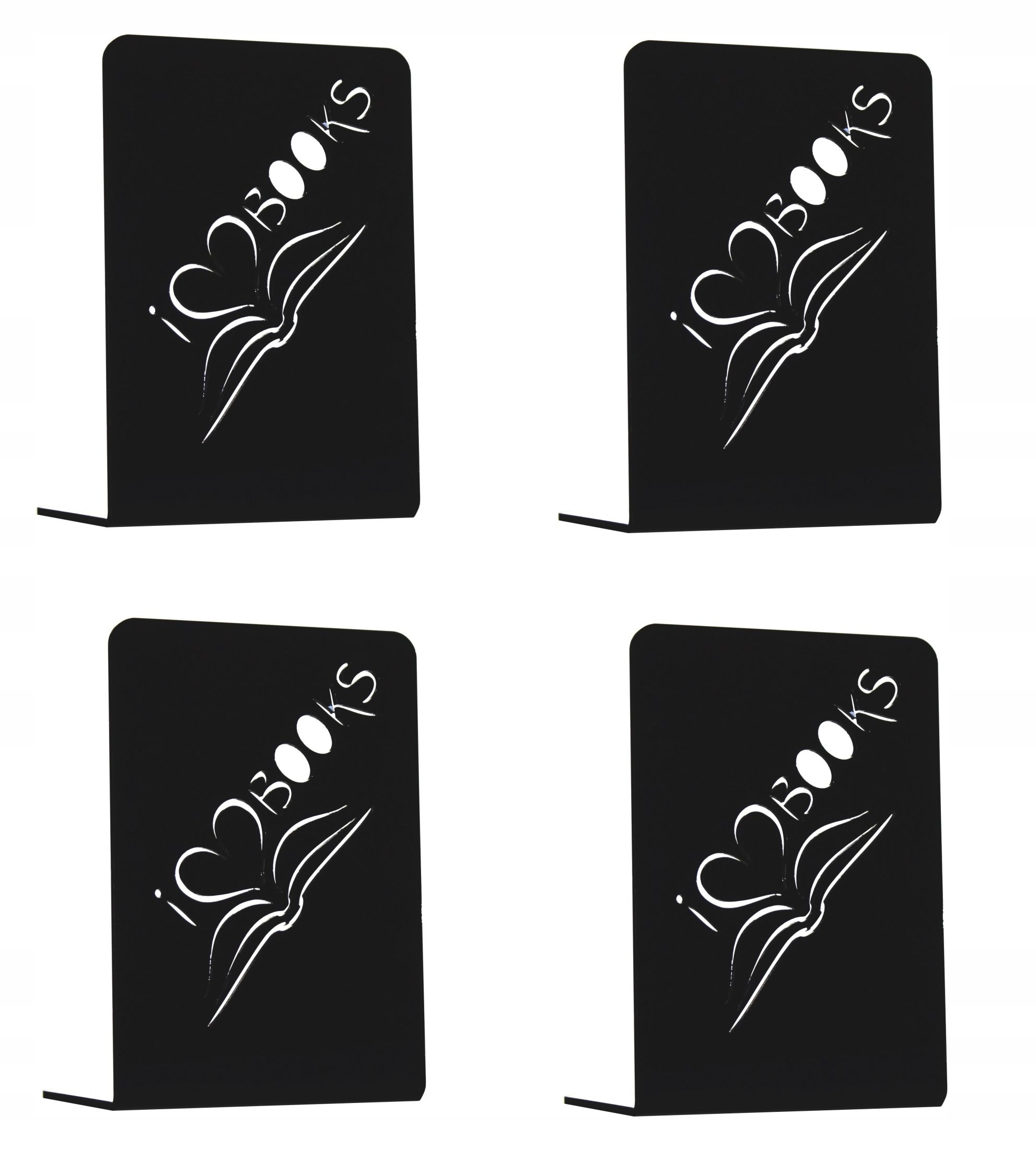 4 x PODPÓRKI DO KSIĄŻEK STOJAK PLEXI CZARNA 3 mm a