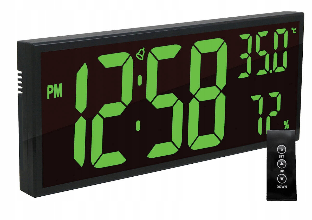 Veľký Čitateľný Budík Jvd DH309.3 Číslice 12 cm Pilot Termometer Alarm