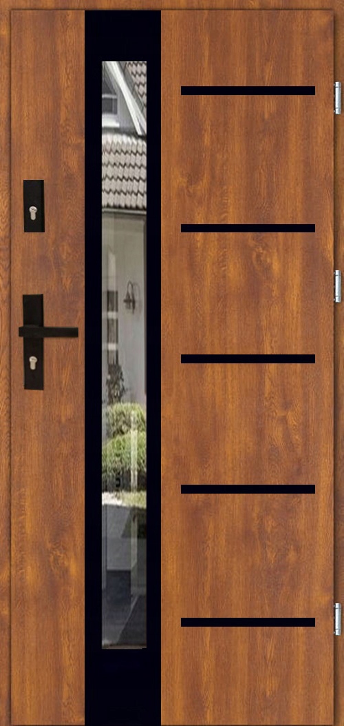POLSKIE DRZWI ZEWNETRZNE INOX16ZD5 BLACK 72MM 80CM 80tki UD 1,3 Marka Lukar