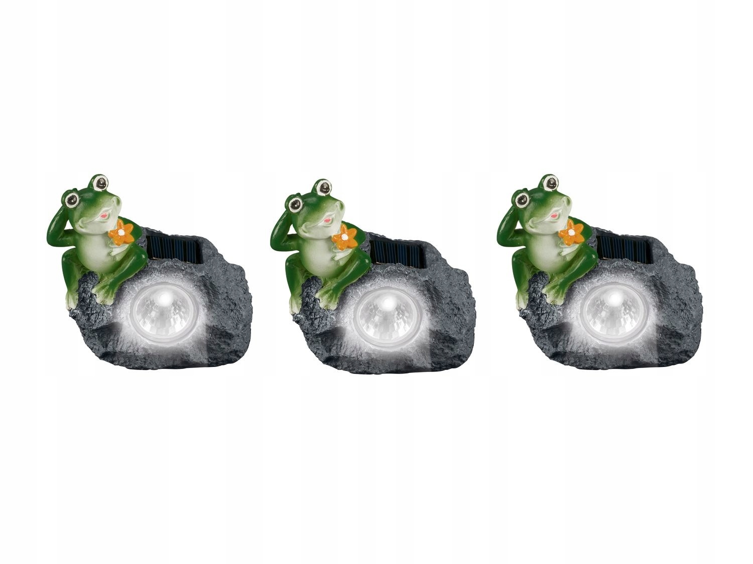 LIVARNO LUX Solarna lampa ogrodowa LED, dekoracje ogrodowe, 3 szt. - ŻABKI