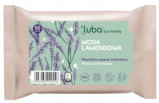 

Luba Eco nawilżany papier toaletowy Lawenda 50szt.
