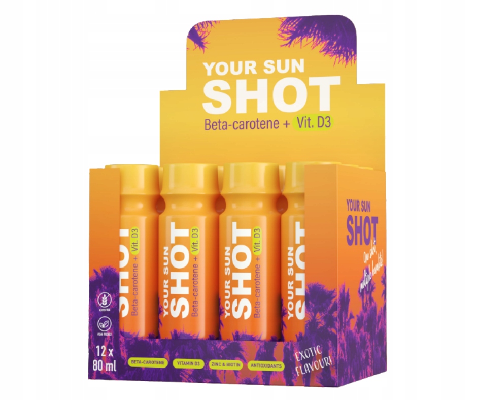 Soleo Sun Shot doplnok drink nápoj pre hnedé opálenie carotene + wit.D