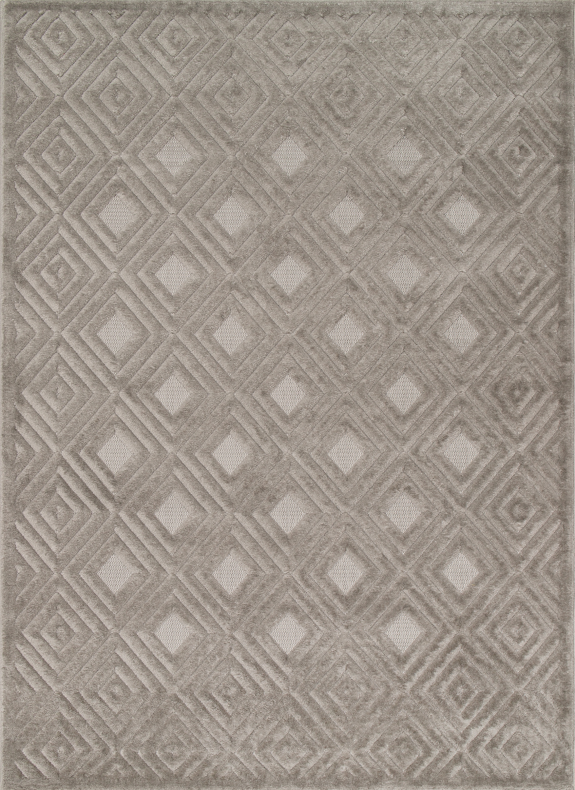 Koberec šedý do obývacího pokoje, moderní vyřezávaný geometrický vzor 200 x 280 cm