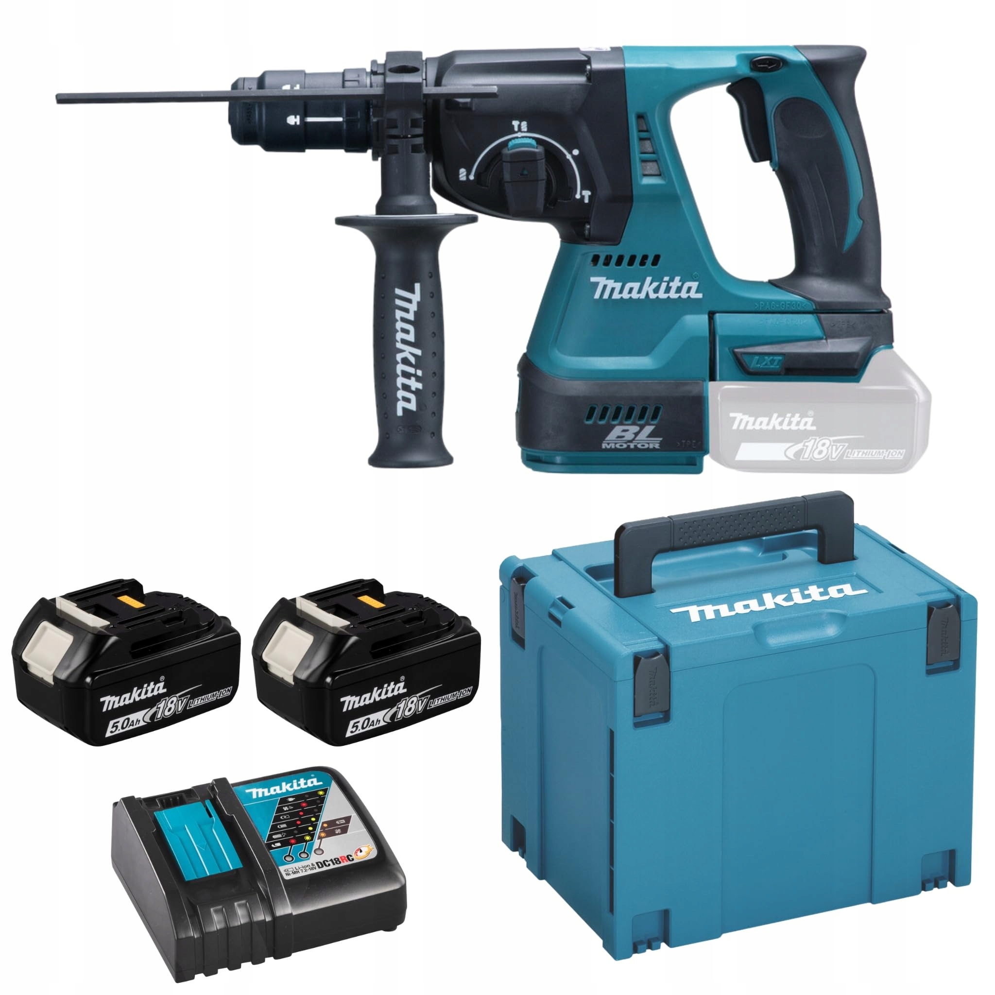 MAKITA Młotowiertarka SDS-Plus 18V 5Ah 2 Akumulatory Ładowarka
