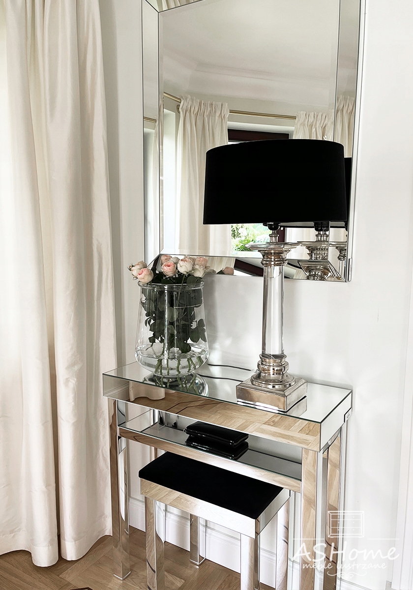 Konsola lustrzana z półką stelaż chrom BROOKLYN I