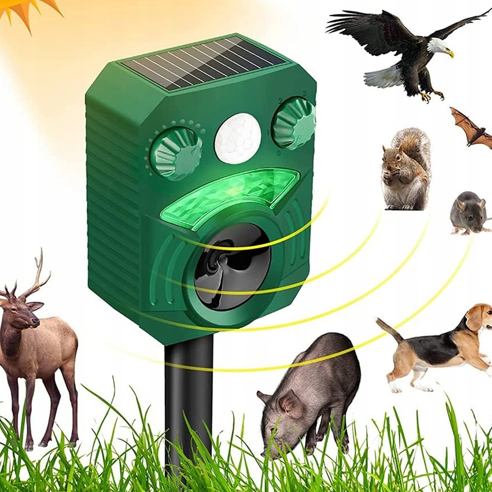 Silný Odpuzovač Krtek Kuny Myši Krysy Solární Ultrazvukový 600mah