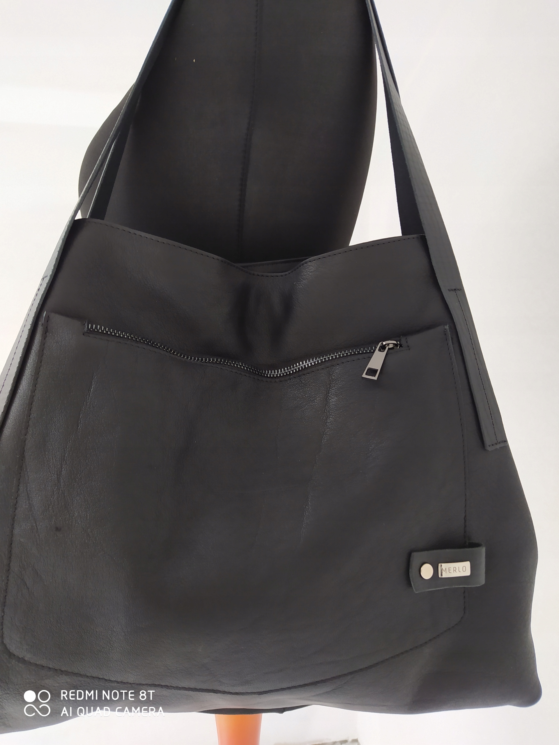 Torebka Damska Shoper Bag, BLACK BAG XXL