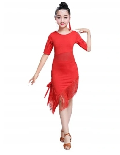 Sukienka 164 Do Tańca Czerwona Gładka 2321