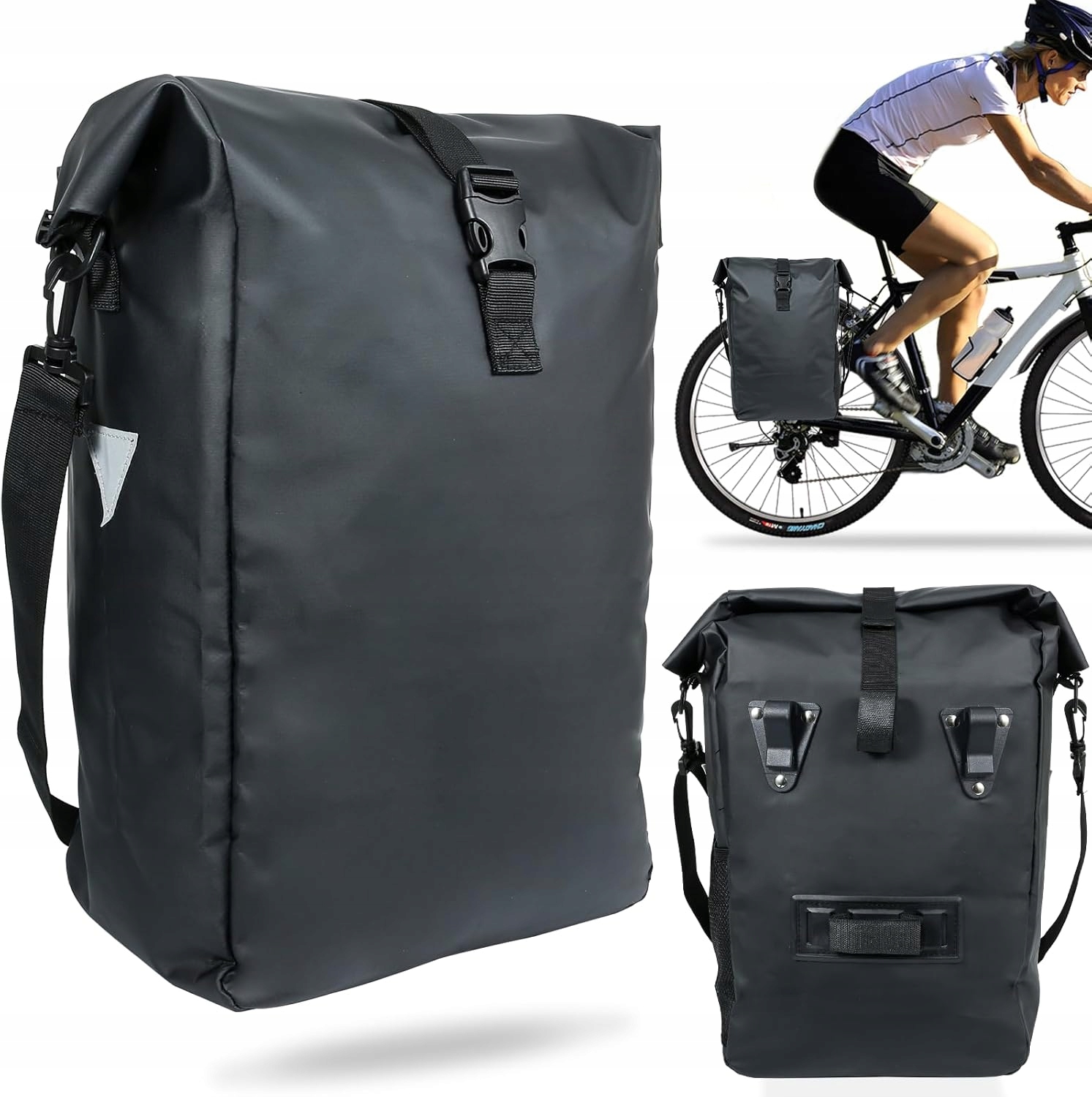 Torba na bagażnik rowerowy 20L Sakwa Finew wodoodporna z paskiem na ramię