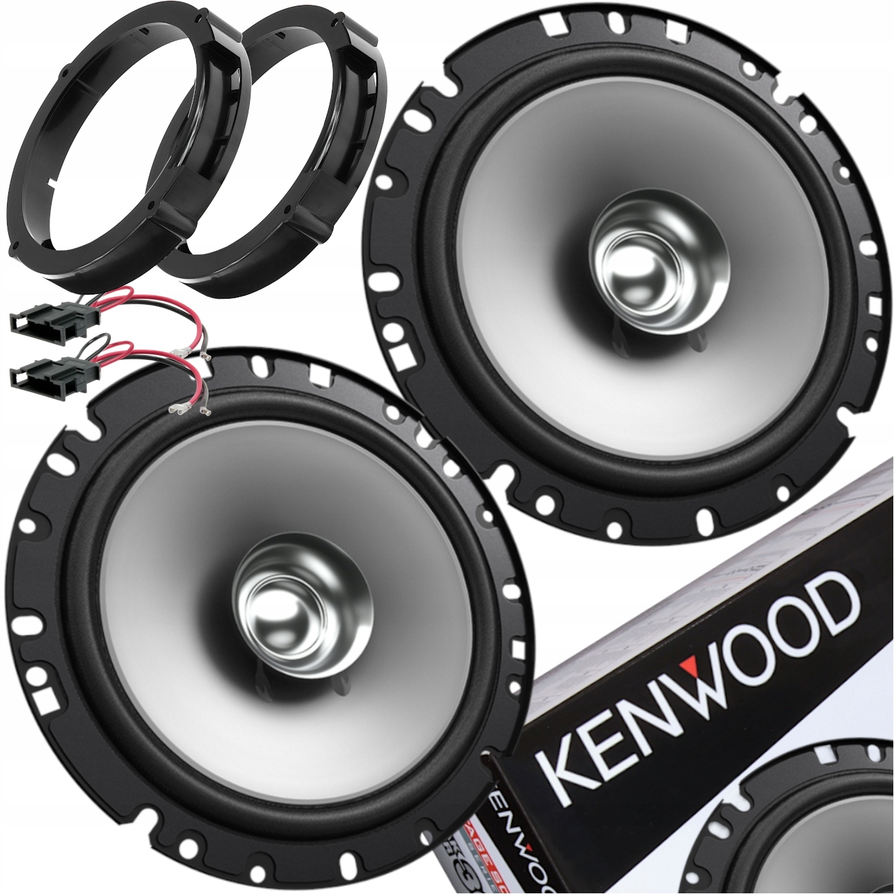 GŁOŚNIKI SAMOCHODOWE KENWOOD 165MM 16,5CM DO SEAT LEON LEON 1P + ADAPTERY