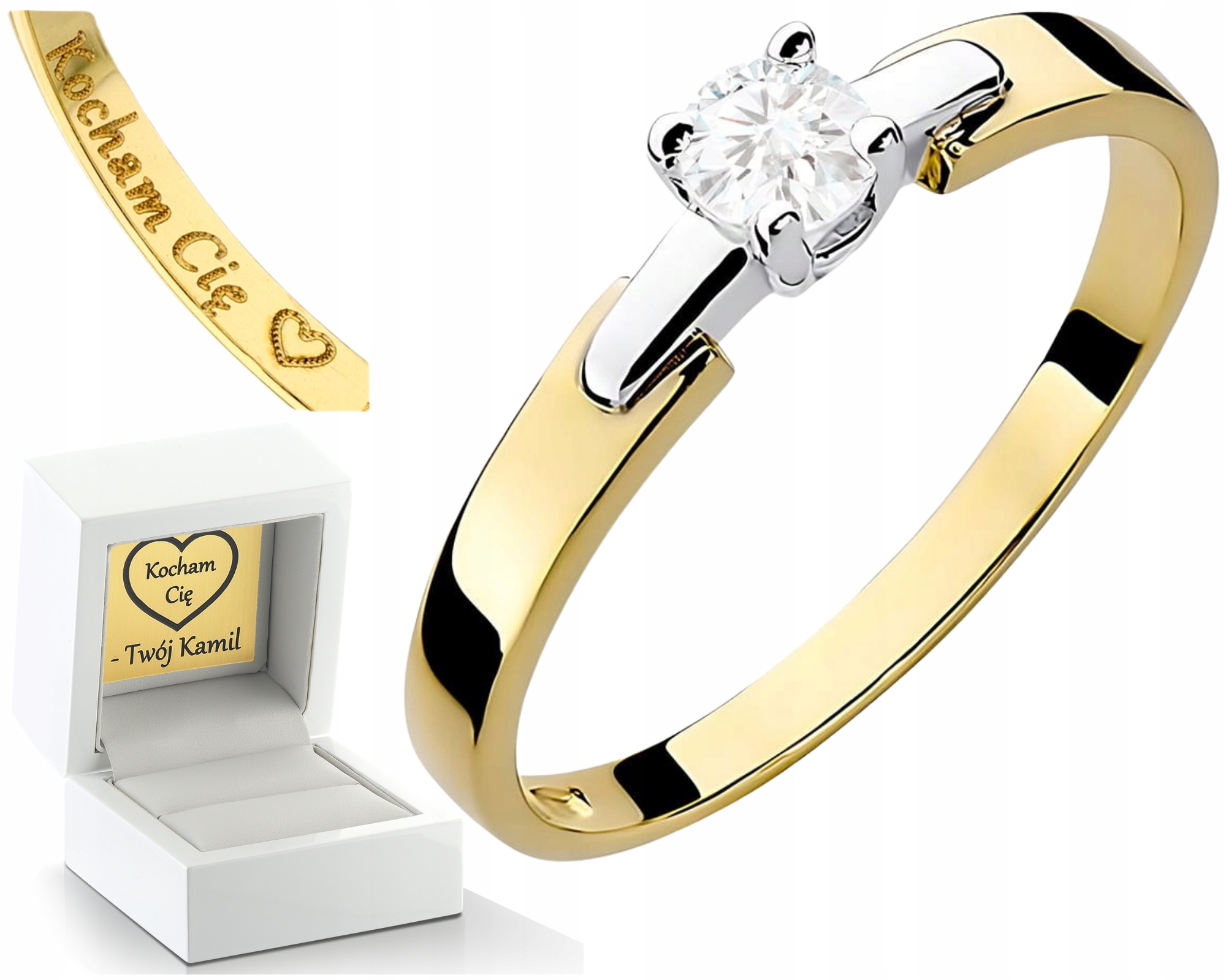 Jemný Prstýnek S Laboratorním Briliantem Zlato 585 Dárek Gravírování