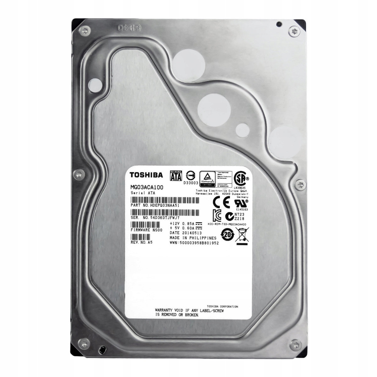 Toshiba 1TB 7.2K 64MB Sata III 3.5'' MG03ACA100