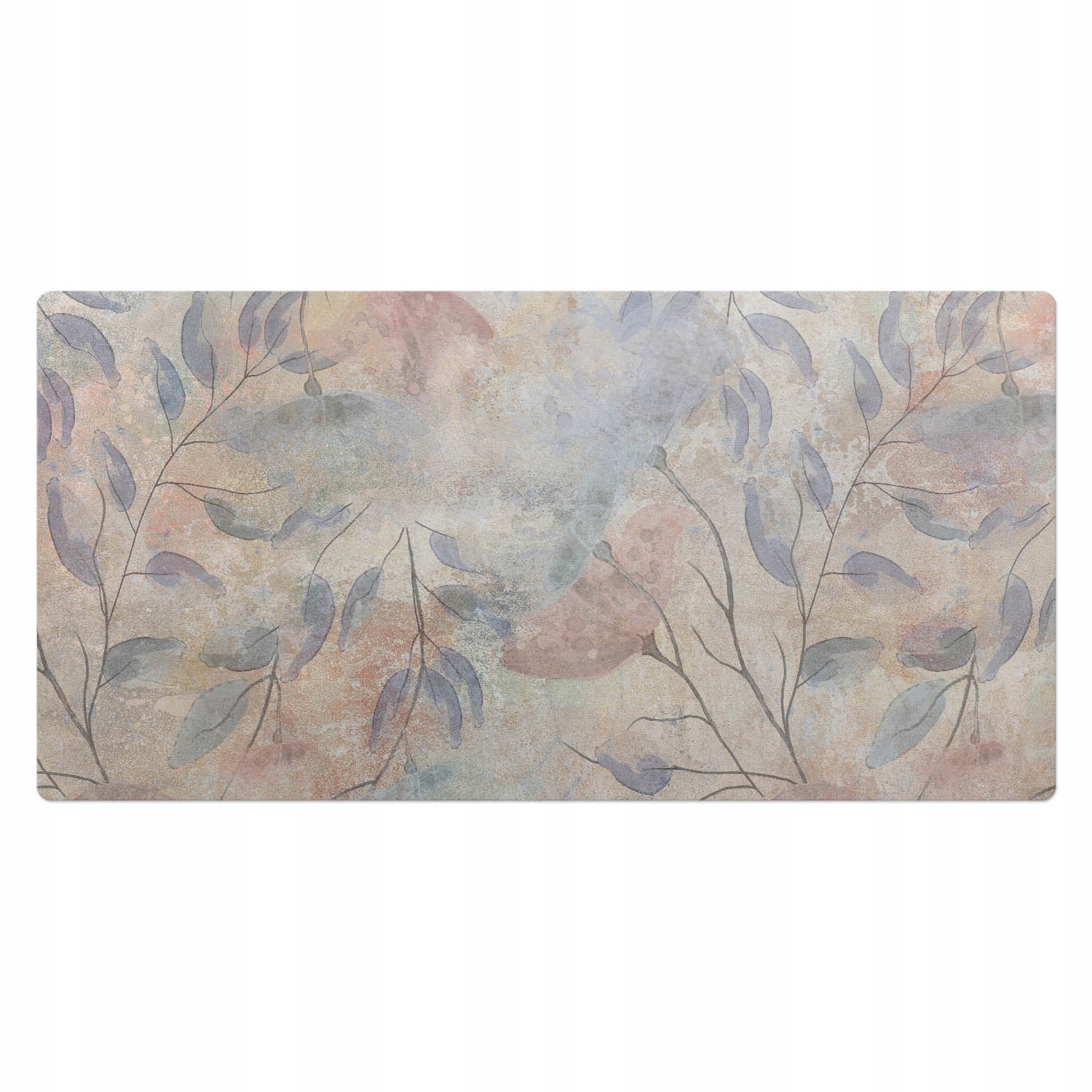 Protiskluzová podložka na psací stůl s potiskem Květinový vzor s listy 100 x 50 cm