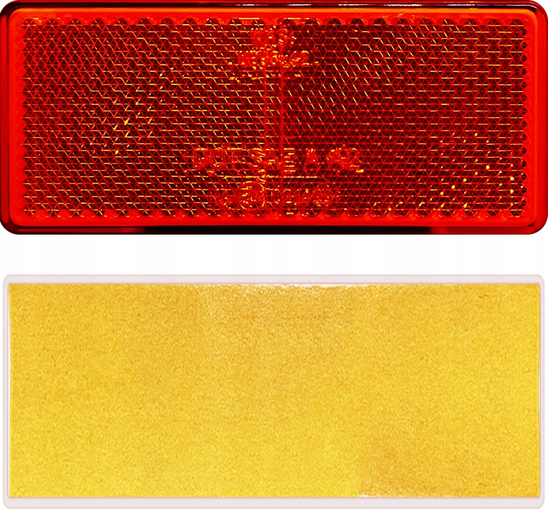 ODBLASK PROSTOKĄTNY NA TAŚMĘ SAMOPRZYLEPNĄ CZERWONY TRWAŁY WAŚ