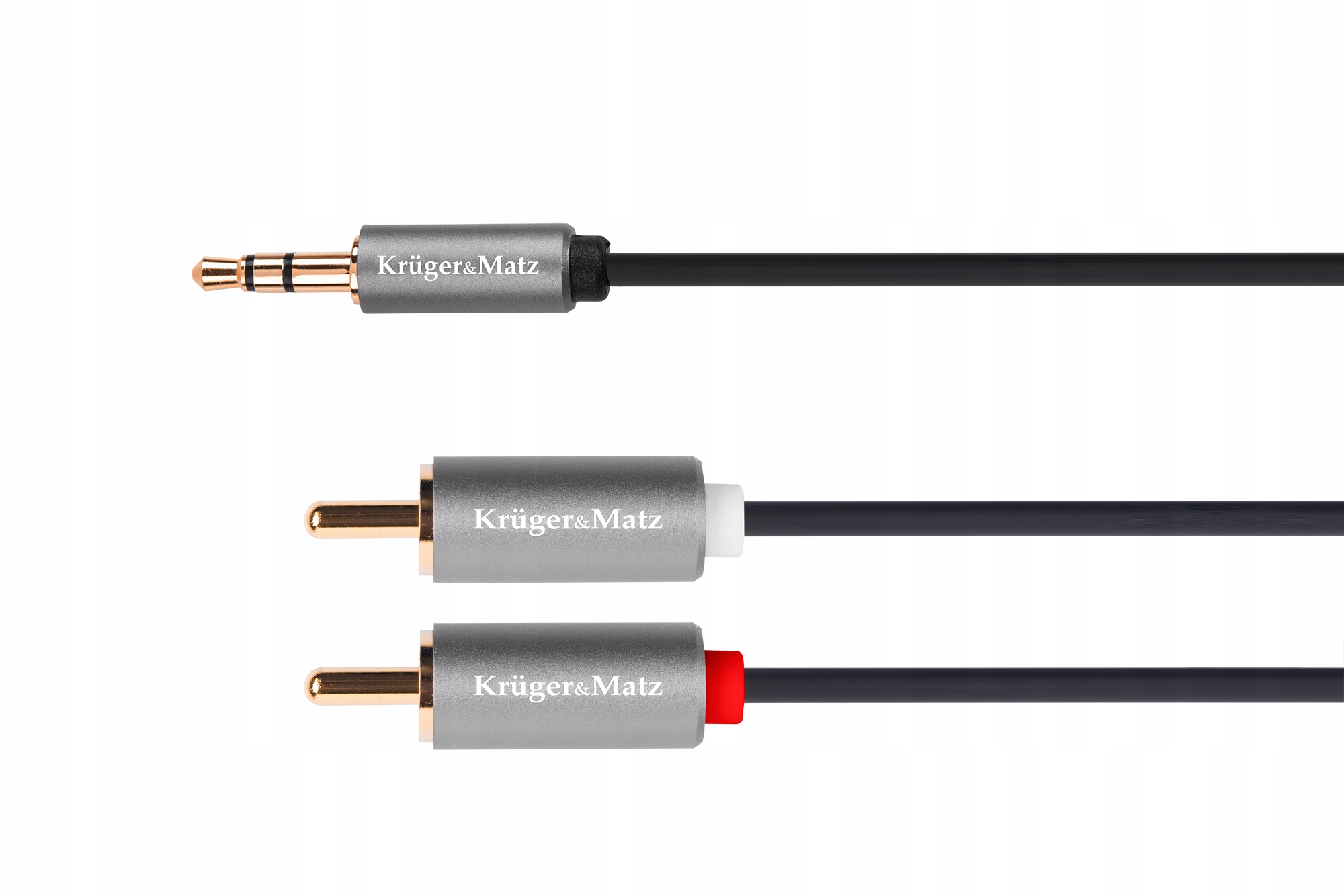 Kabel jack 3. 5 wtyk stereo 2RCA 1m Kruger&Matz Basic Krüger&Matz