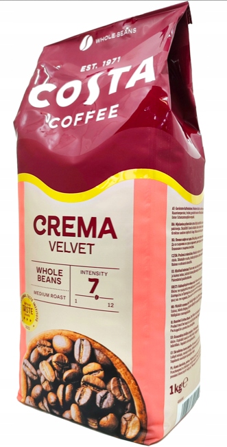 Kawa ziarnista Costa Coffee Caffe Crema Velvet 1kg intensity 7