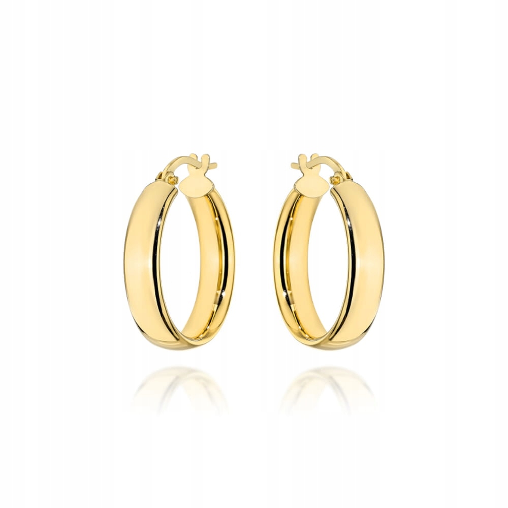 Zlaté Náušnice 585 široká kolečka 13 mm 1,16 g anglické dámské zapínání