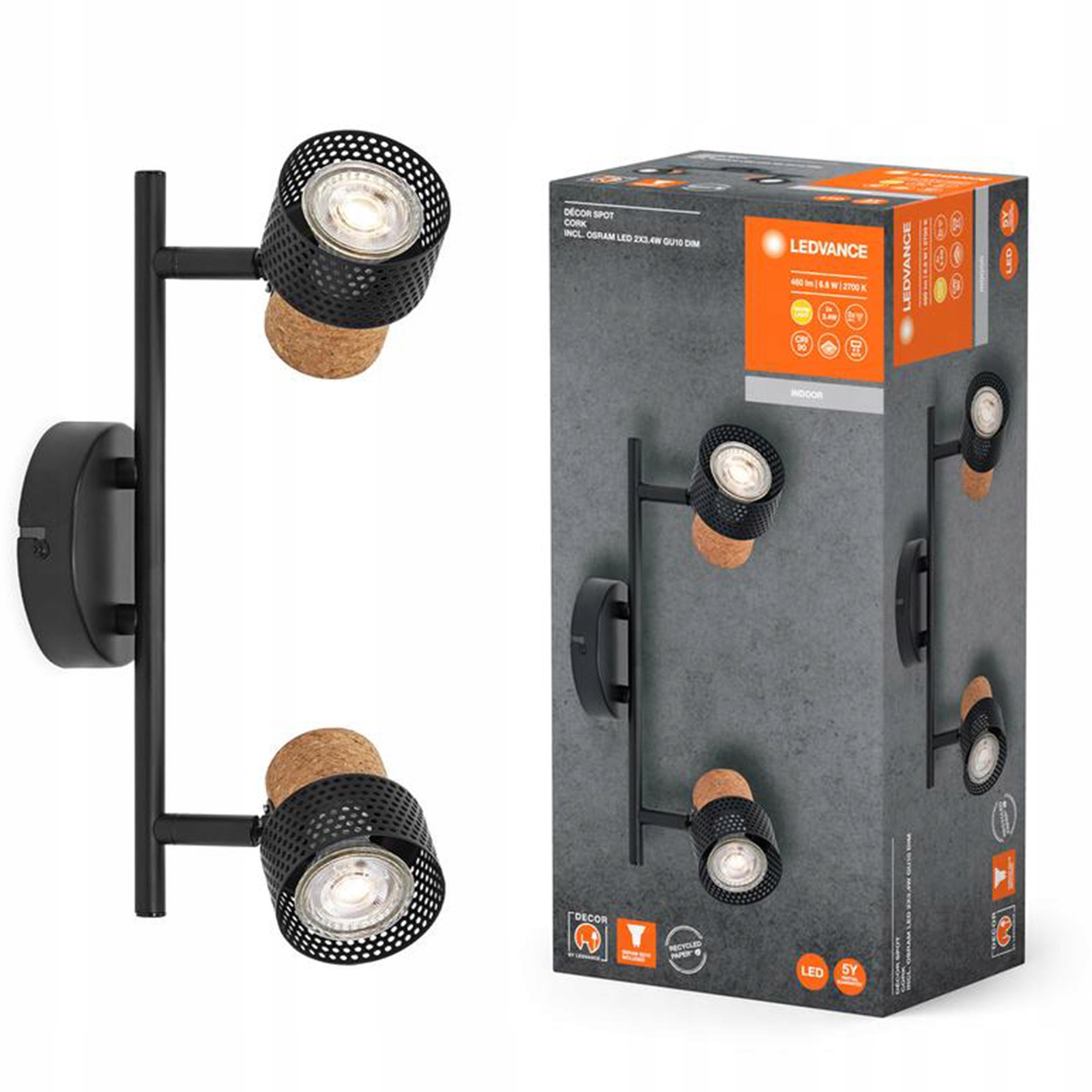 Led nástěnná lampa Stropní svítidlo Nástěnné svítidlo 6.8W 460lm 3000K Spot