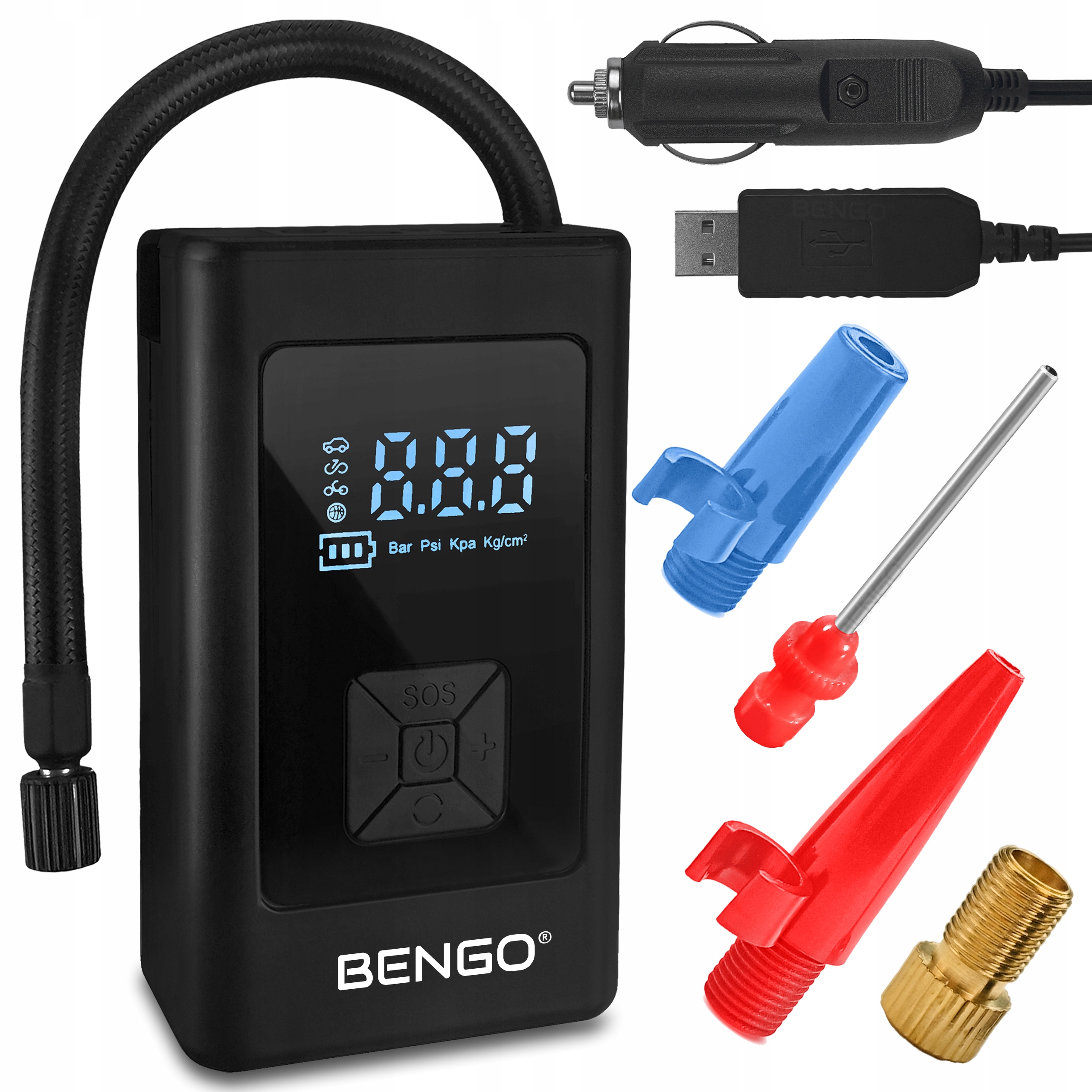 Kompresor samochodowy APPIO 12V bezprzewodowy 10 bar z LCD i powerbankiem