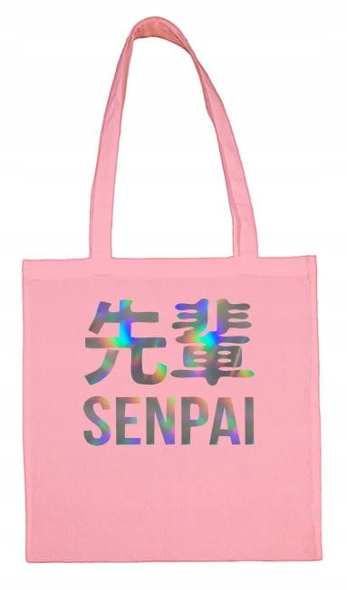 

Senpai torba na zakupy różowa holograficzna