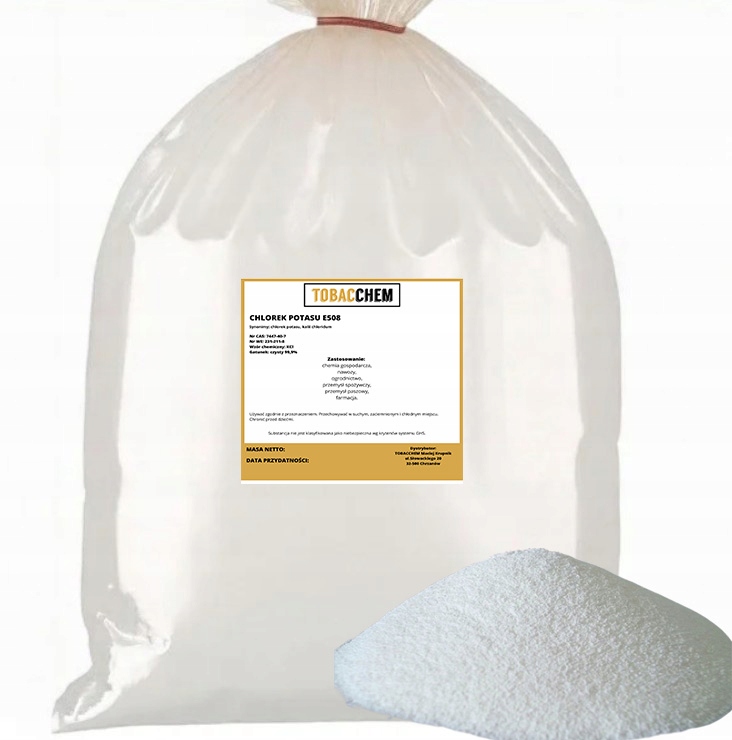 Chlorek Potasu Spożywczy E508 Z Antyzbrylaczem 5KG