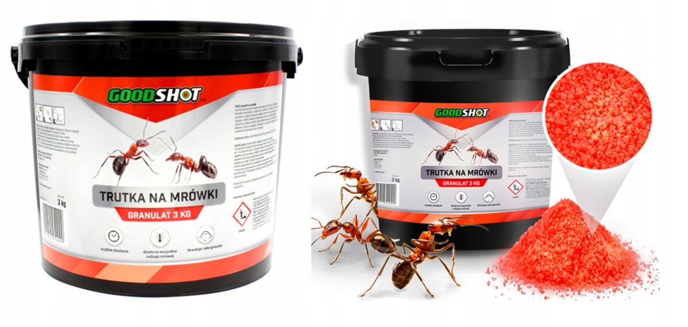 6 kg Vražedný přípravek proti mravencům odstraňuje Hnízda Nanogranulát Goodshot 2x3 kg