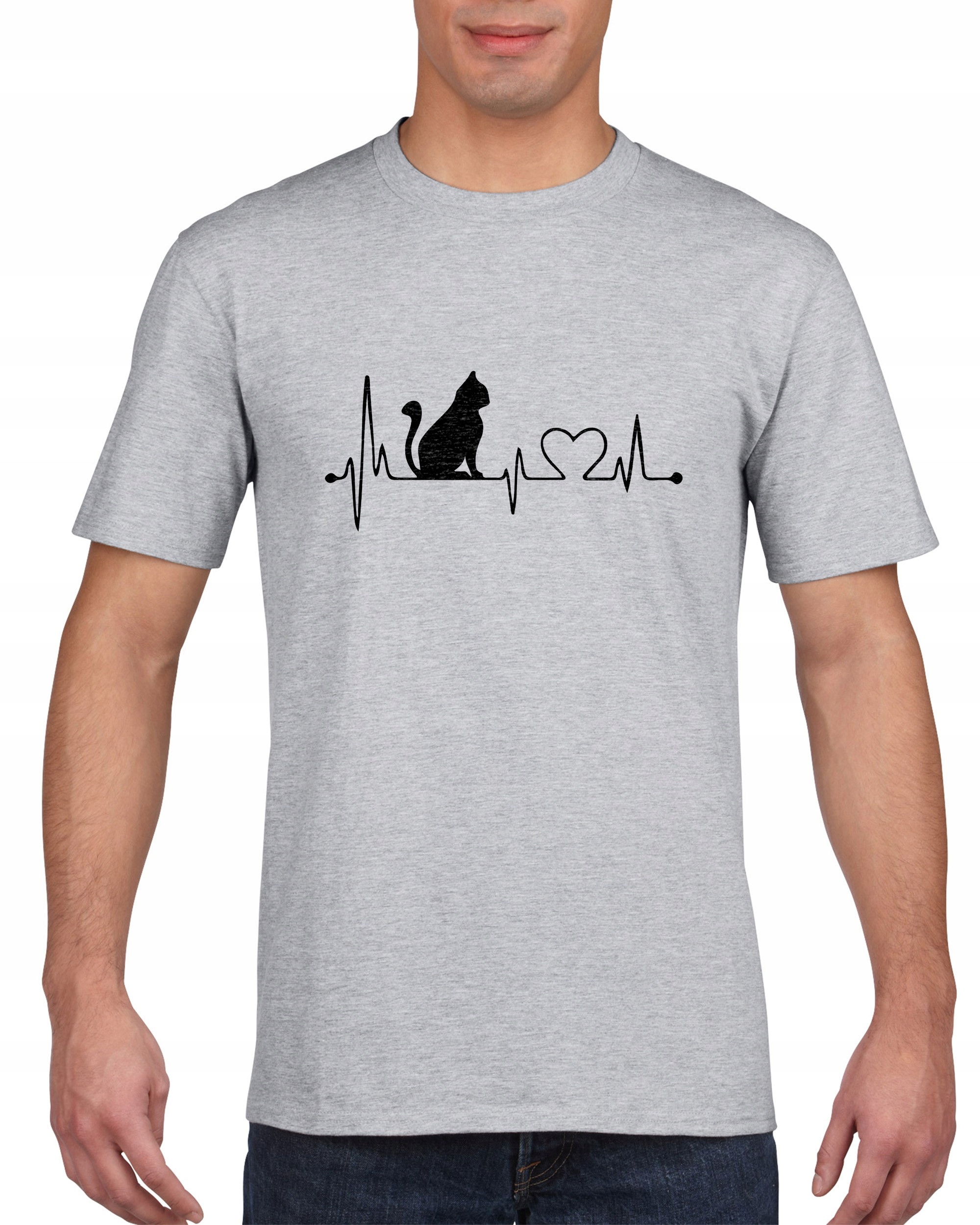 

Koszulka męska Linia życia Ekg kot S