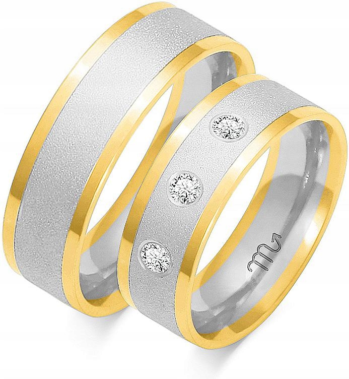 Moderní svatební prsteny pro pár 585 vel 8 9 10 sada snubních prstenů 14k