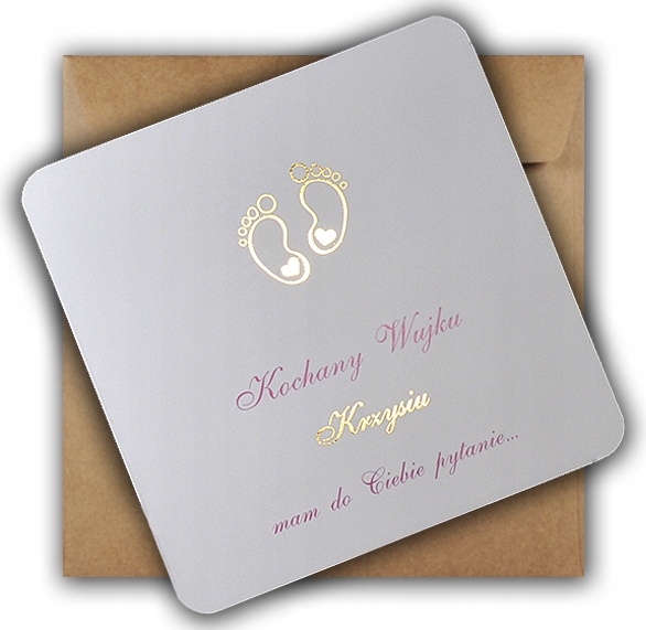 Prośba Pytanie Zdrapka dla Ojca Chrzestnego PERSONALIZOWANA ZŁOCONA Marka inna