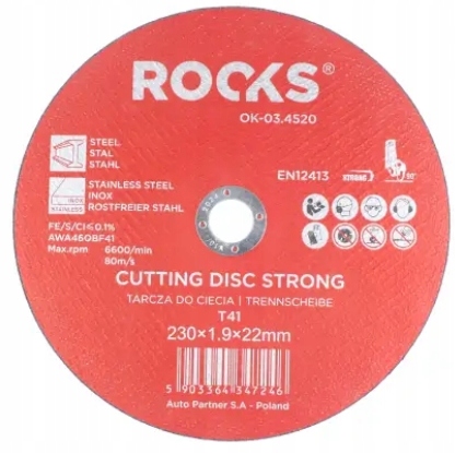 Rooks Tarcza do cięcia metalu Inox Strong 230 x 1,9 x 22,2 – T41