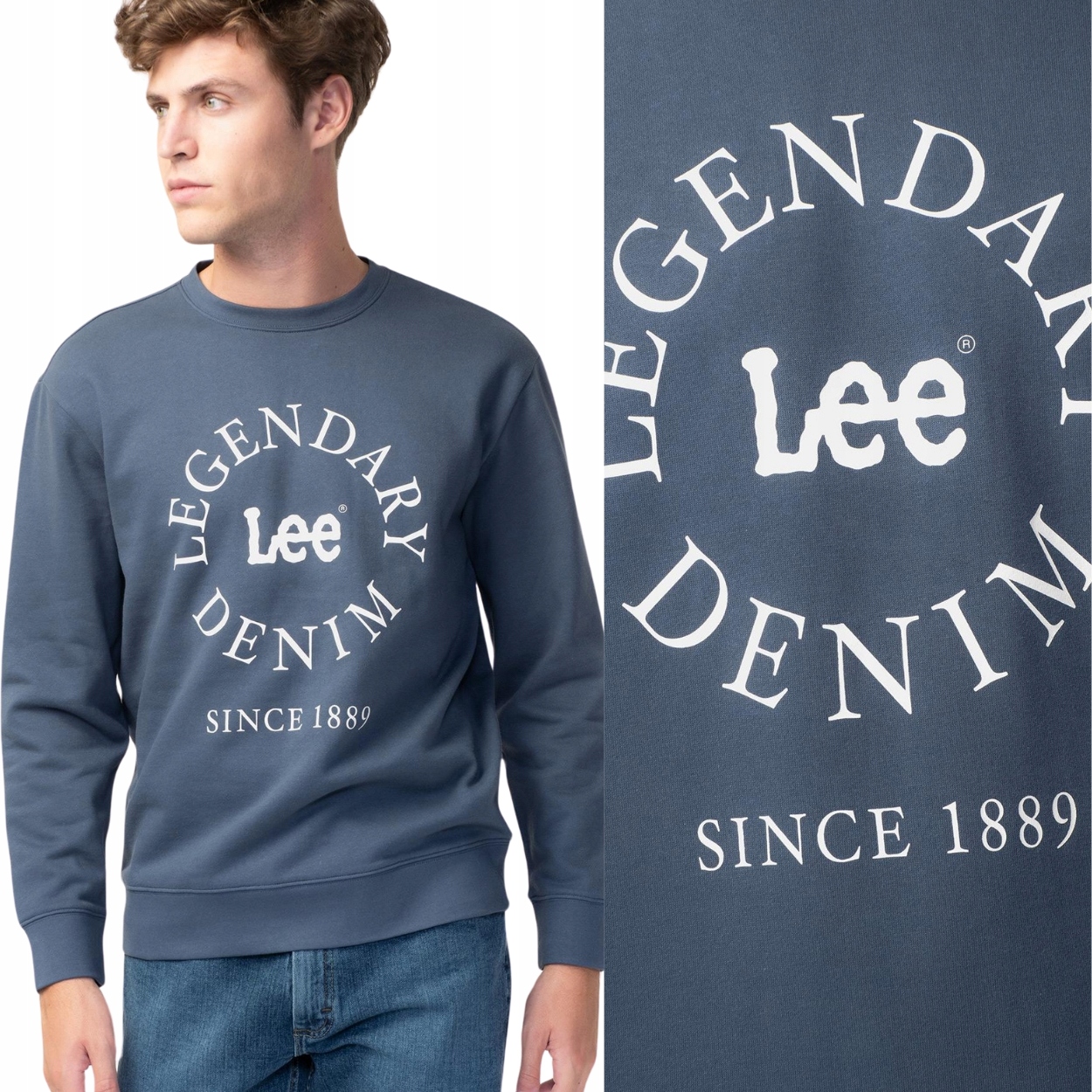 Lee Legendary Sws Deep Waters Bavlněná Mikina S Logem Regular Fit XXL