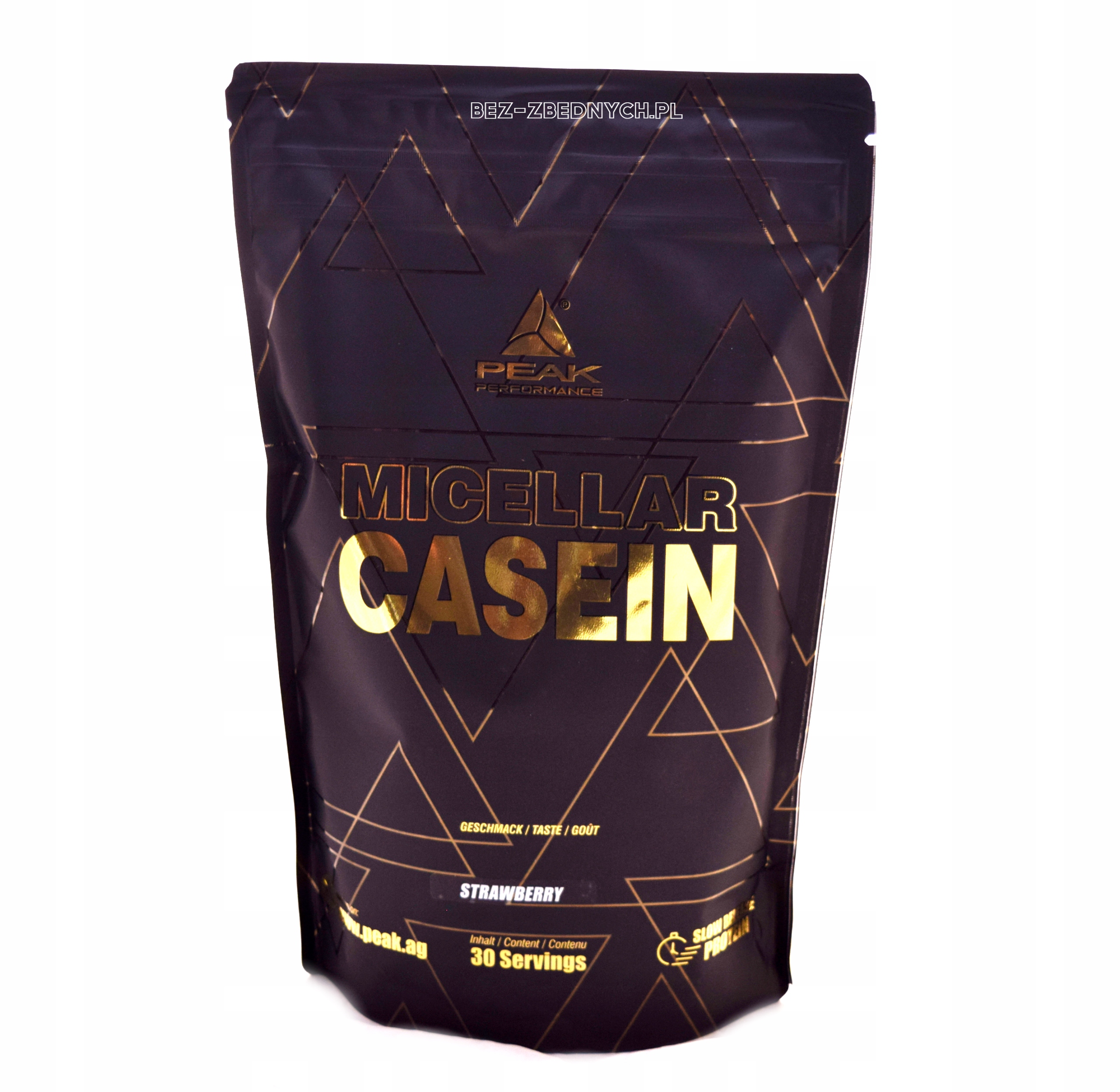 Peak Supplements Micelární Kasein 900g Mléčný Protein Postupné Uvolňování Jahoda