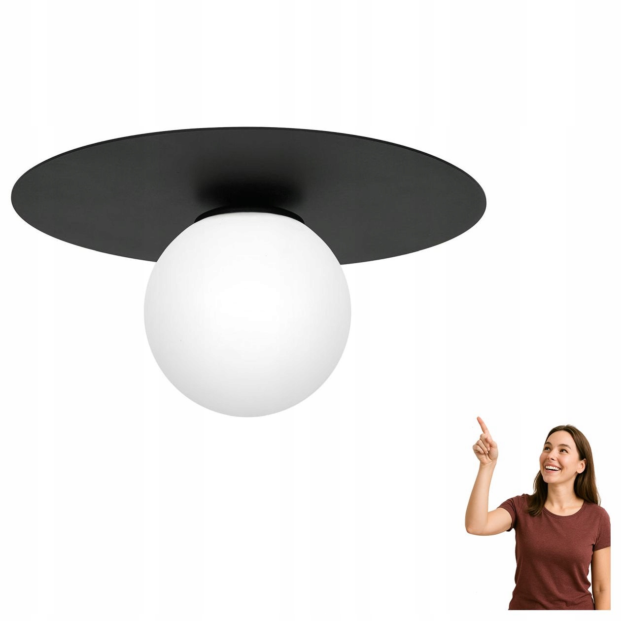 Černá stropní lampa Flat 3308 Luminex