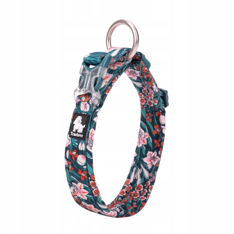 Levně Obojek pro psa TrueLove Blossom granátově červený S Silný a Lehký
